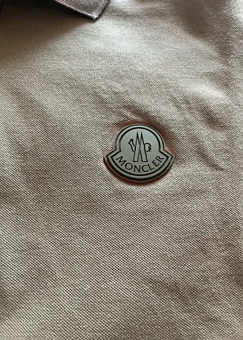 Düğmeli Kısa Kollu Haki Polo Tişört moncler - Görsel 3