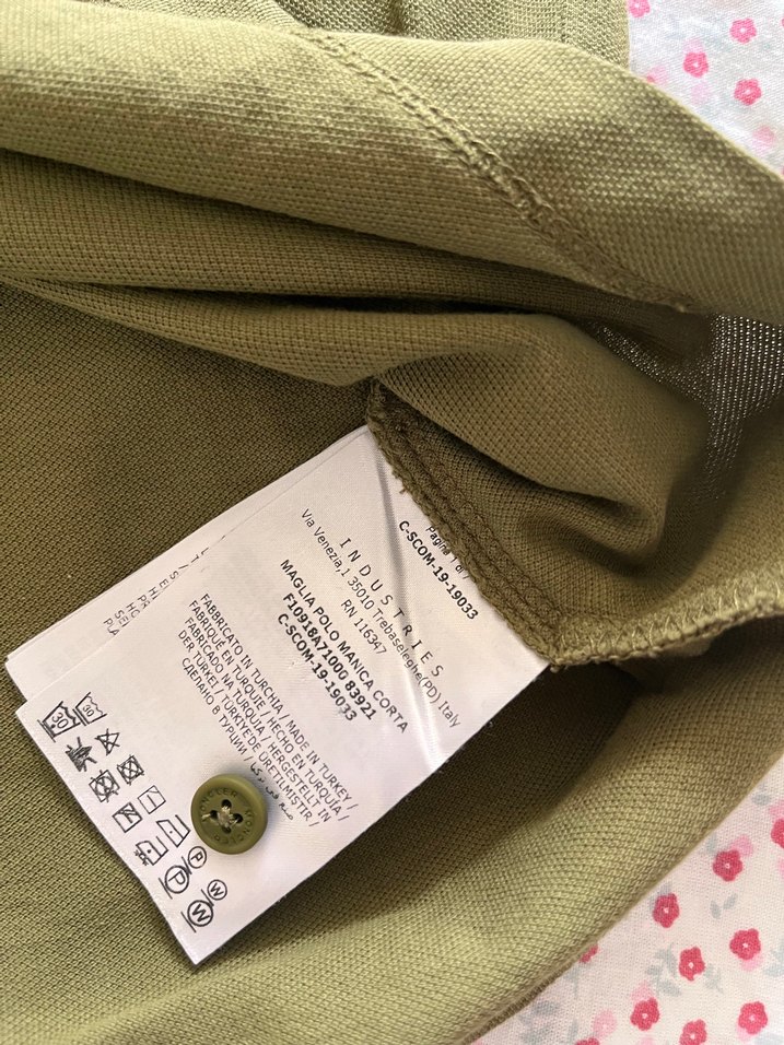 Düğmeli Kısa Kollu Haki Polo Tişört moncler - Görsel 4