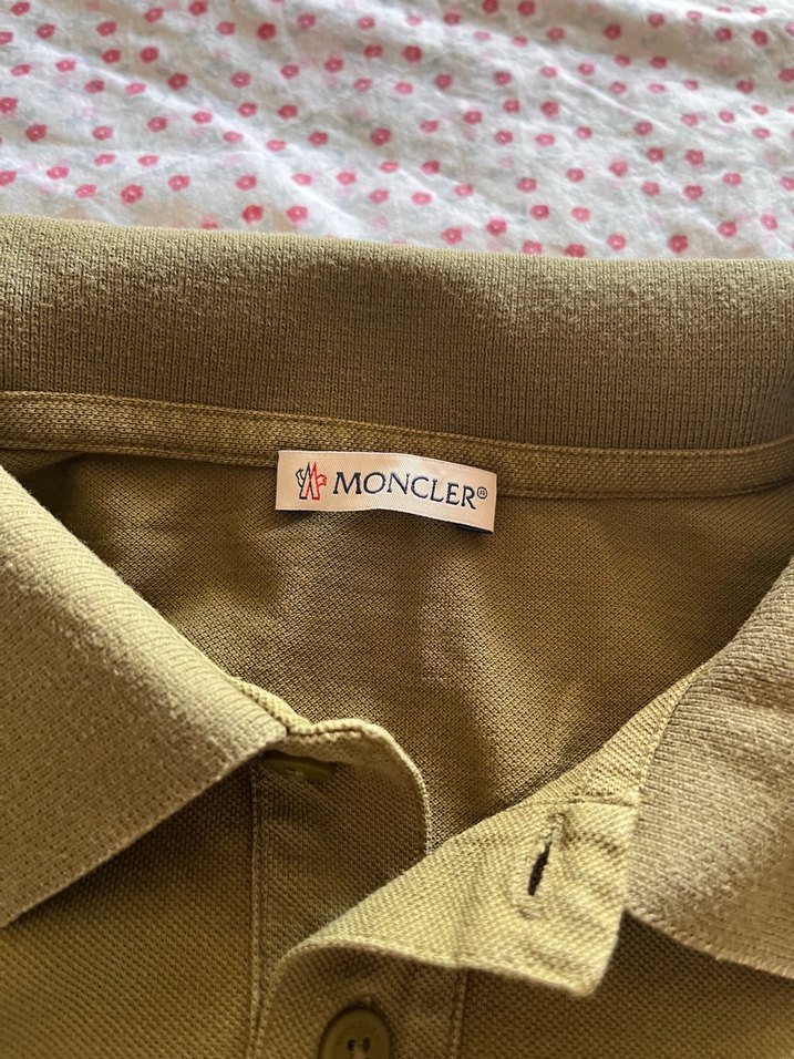 Düğmeli Kısa Kollu Haki Polo Tişört moncler - Görsel 2