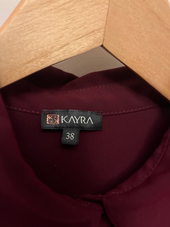 Bordo Düğmeli Kadın Gömlek kayra - Görsel 3