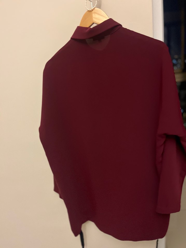 Bordo Düğmeli Kadın Gömlek kayra - Görsel 2