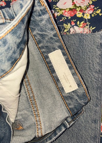 Düğmeli Mavi Midi Kadın Kot Pantolon - Görsel 4