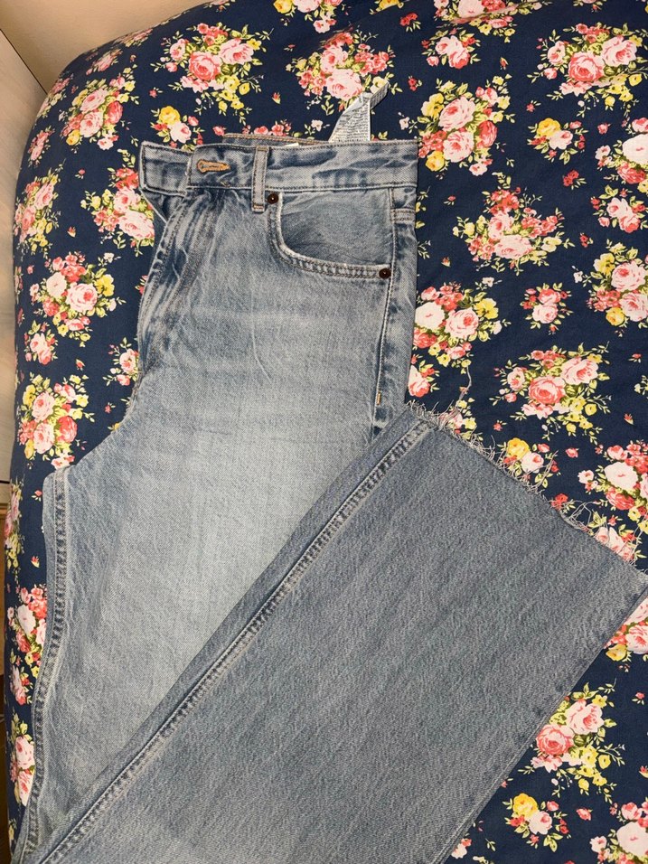 Düğmeli Mavi Midi Kadın Kot Pantolon - Görsel 3