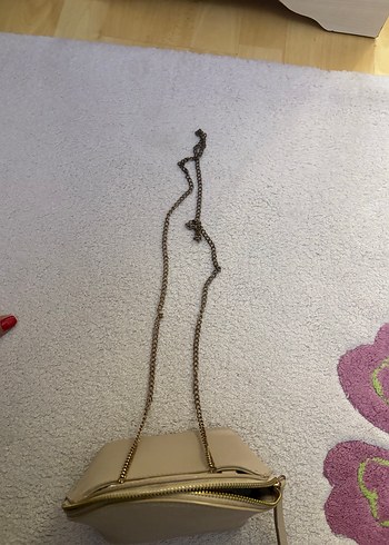 Bej Deri Fermuarlı Kadın Çantası - Görsel 2