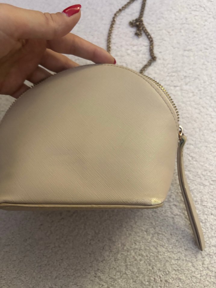 Bej Deri Fermuarlı Kadın Çantası - Görsel 3