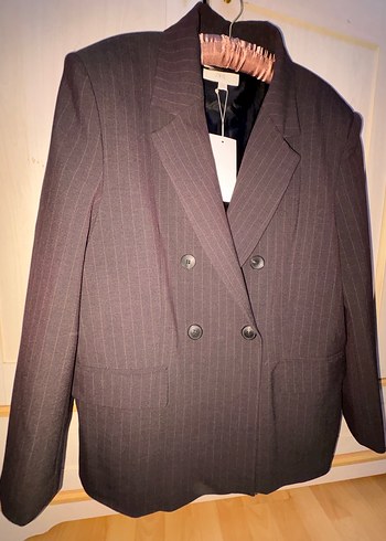 Düğmeli Kahverengi Kadın Blazeri - Görsel 4