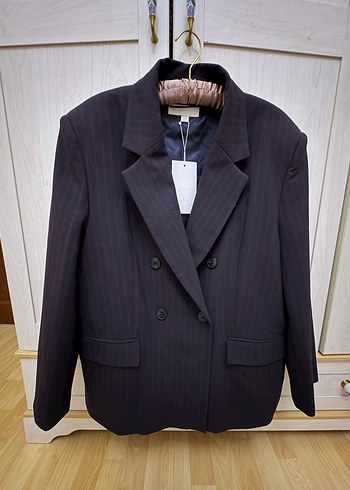 Düğmeli Kahverengi Kadın Blazeri - Görsel 2