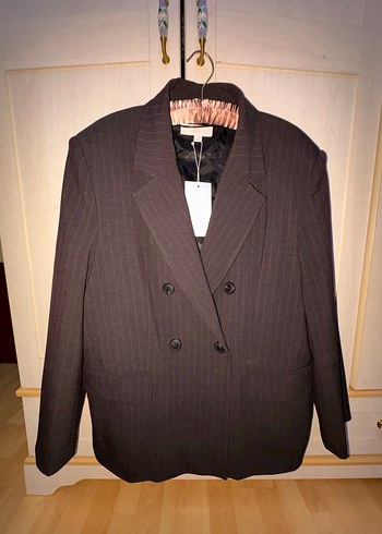 Düğmeli Kahverengi Kadın Blazeri - Görsel 3