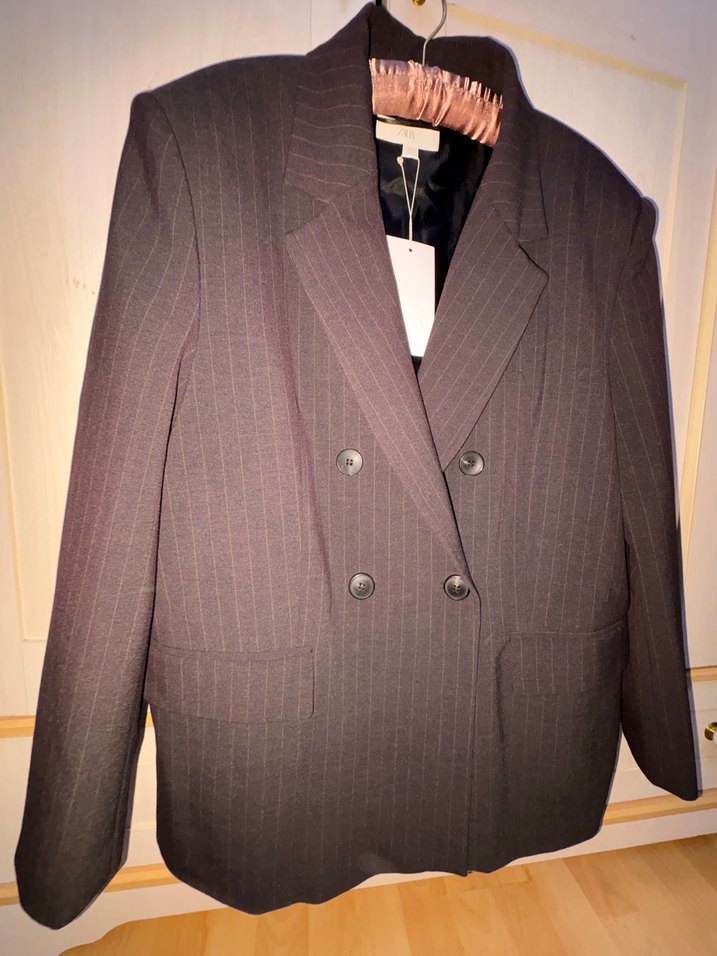 Düğmeli Kahverengi Kadın Blazeri - Görsel 4