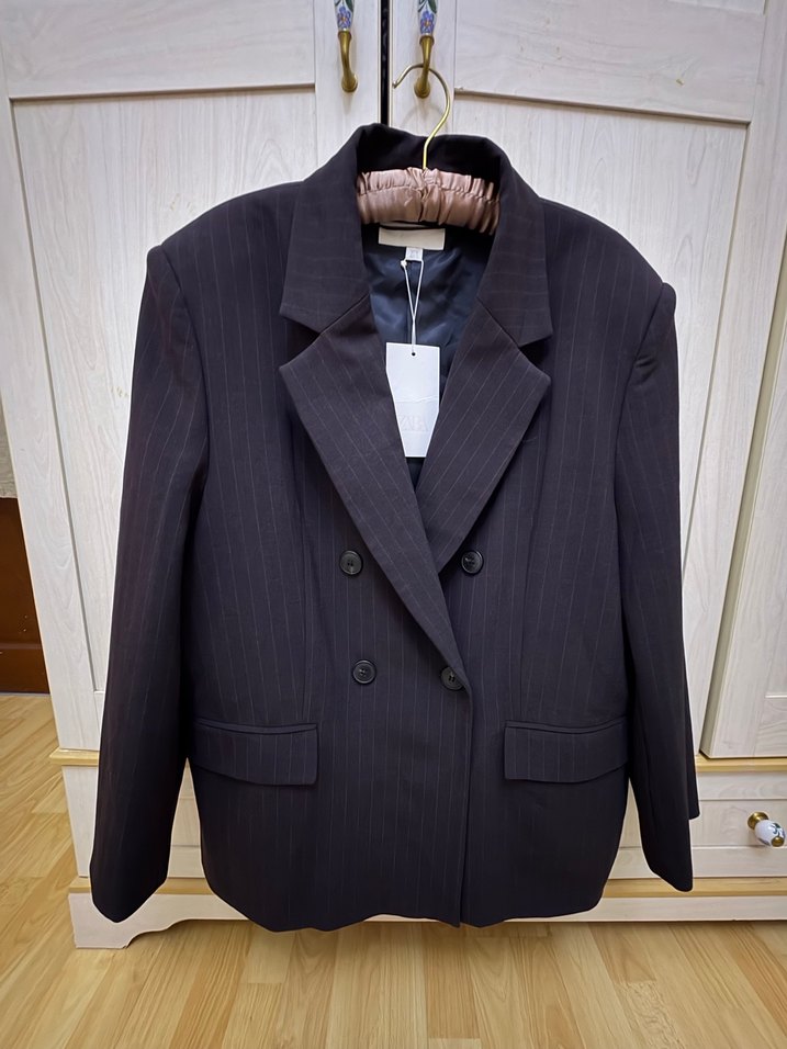 Düğmeli Kahverengi Kadın Blazeri - Görsel 2