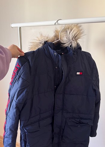 Tommy Hilfiger Lacivert Kapusonlu Sisme Mont