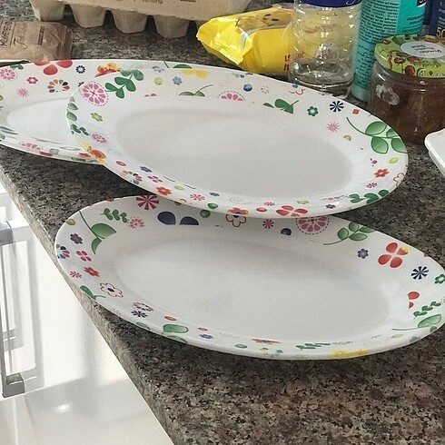 Diğer Melamin 2 büyük 2 küçük salata tabağı 2 adet saplı meyvelik ekme