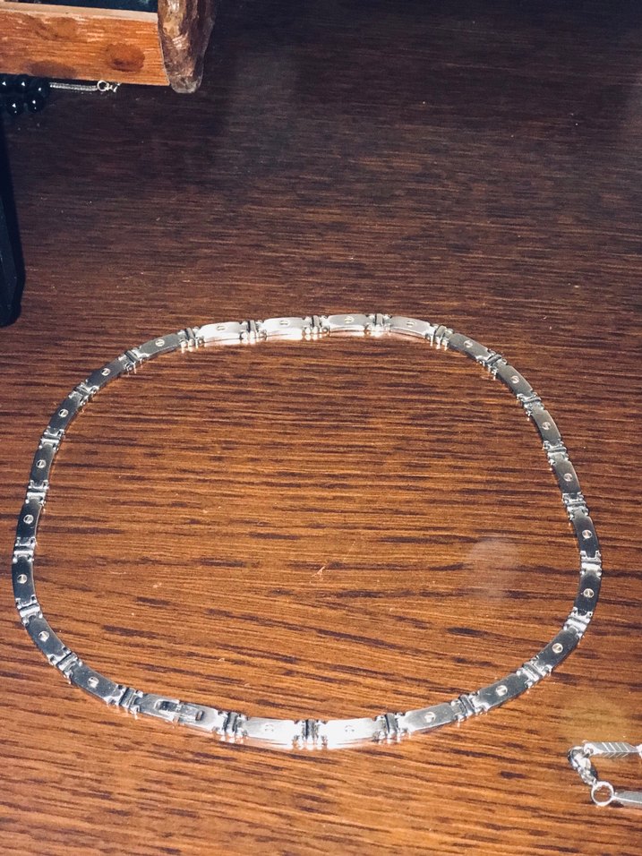 Bej Minimalist Erkek Kolye - Görsel 2