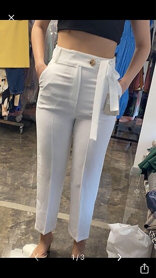 Setre beyaz kumaş pantalon
