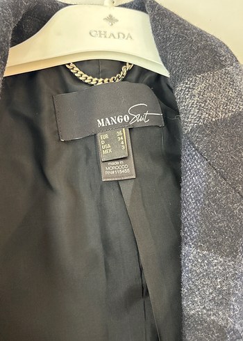 Gri Ekose Düğmeli Kadın Blazer Ceket - Görsel 3