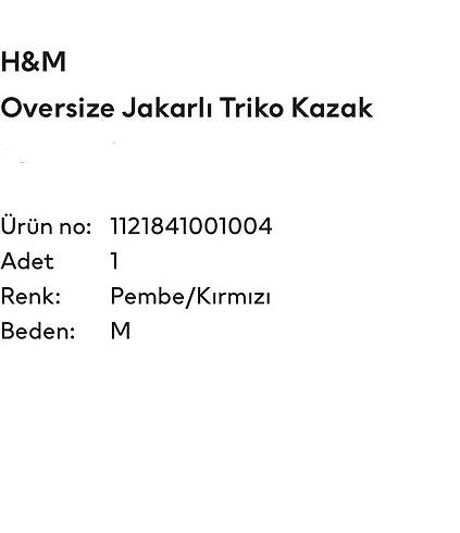 H&M Overce jakarlı triko kazak