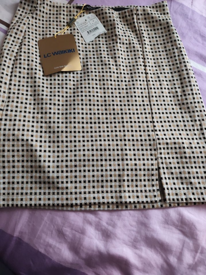 Ekose Desenli Mini Etek - Görsel 2