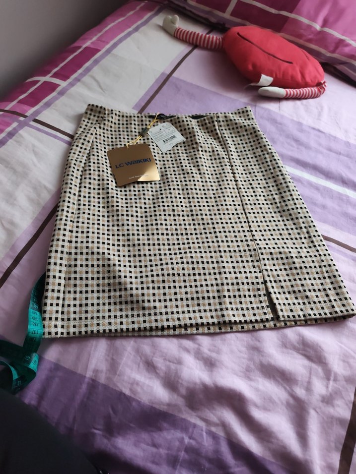 Ekose Desenli Mini Etek - Görsel 4