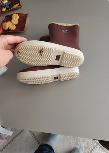 Bordo Kız Çocuk Lastik Botu Velcro - Görsel 4