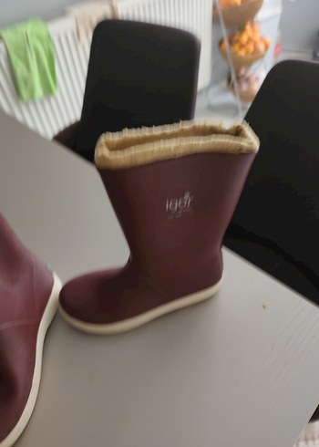 Bordo Kız Çocuk Lastik Botu Velcro - Görsel 2