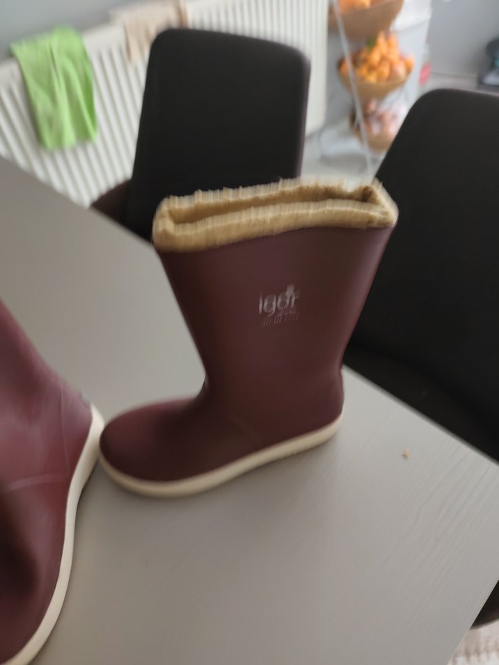 Bordo Kız Çocuk Lastik Botu Velcro - Görsel 2