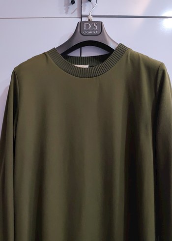 Kadın Haki Uzun Kollu Salaş Tunik - Görsel 2