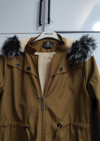 Kahverengi Uzun Kürklü Kadın Mont - Görsel 3