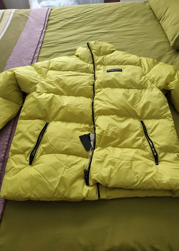 Sarı Fermuarlı erkek Kışlık Mont - Görsel 6