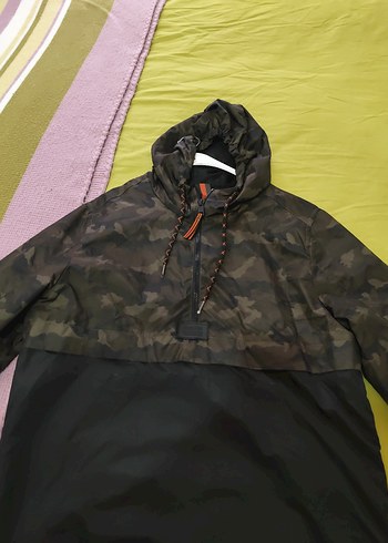 Erkek Kamuflaj Desenli Kapüşonlu kanguru mont - Görsel 2