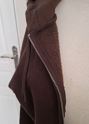 Addax Addax kahverengi crop fermuarlı sweat hırka