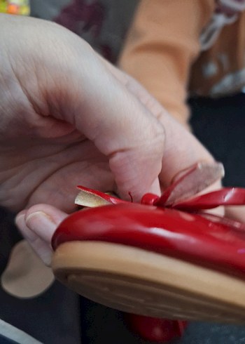 kız bebek rugan kırmızı babet - Görsel 5