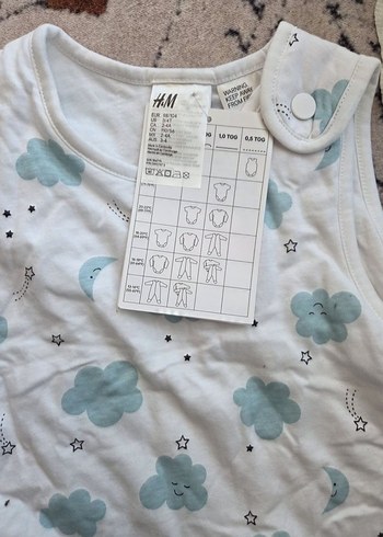 Beyaz Bulut Desenli Çocuk Uyku Tulumu H&M - Görsel 2