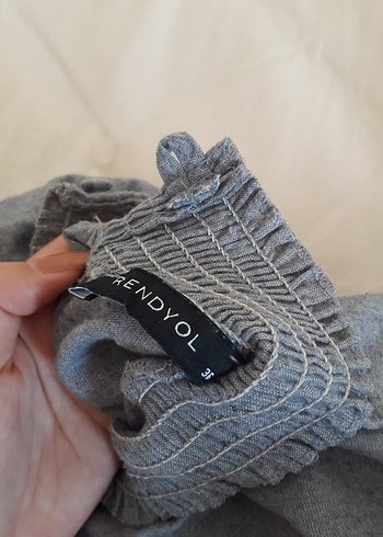 Gri Midi Elbise Yüksek Yakalı - Görsel 2