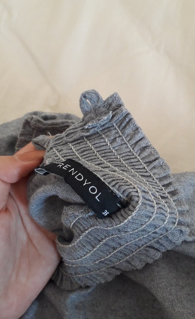 Gri Midi Elbise Yüksek Yakalı - Görsel 2