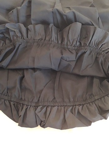 Siyah Piliseli Midi Balon Etek - Görsel 5