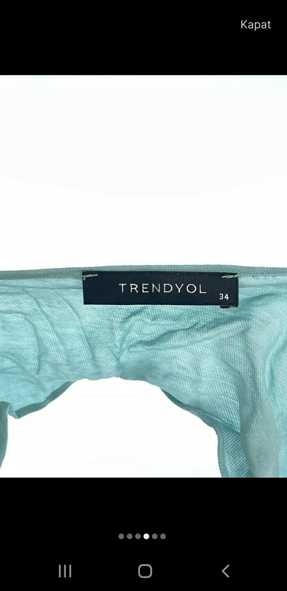 Mavi İnce Askılı Crop Top - Görsel 4