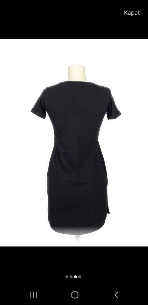 Siyah Kısa Kollu Mini Elbise - Görsel 3
