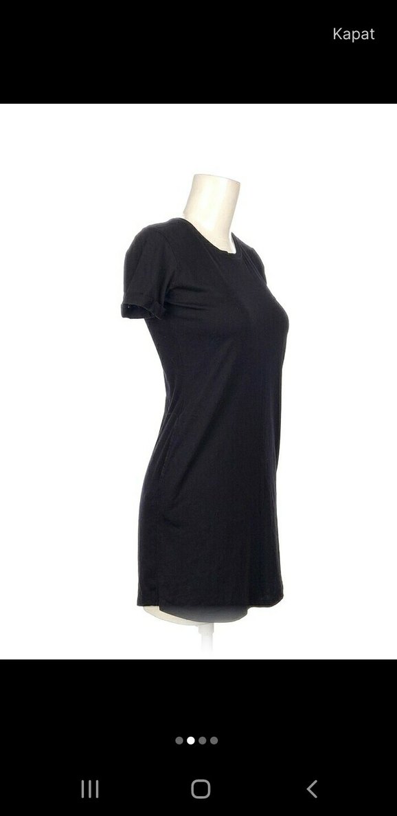 Siyah Kısa Kollu Mini Elbise - Görsel 2