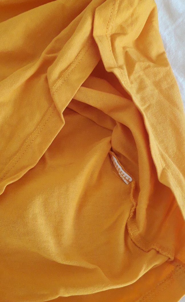 Kısa Kollu Turuncu Fırfırlı Kadın Tişört - Görsel 4