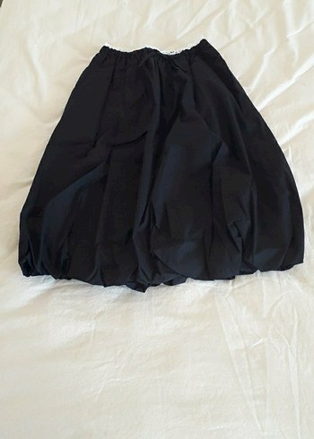 Dantel Detaylı Siyah Midi Balon Etek - Görsel 2