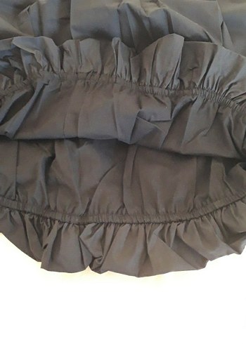 Dantel Detaylı Siyah Midi Balon Etek - Görsel 5