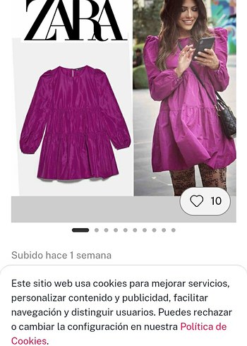 Mor Parlak Renkli Uzun Kollu Elbise - Görsel 6