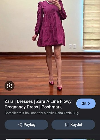 Mor Parlak Renkli Uzun Kollu Elbise - Görsel 5