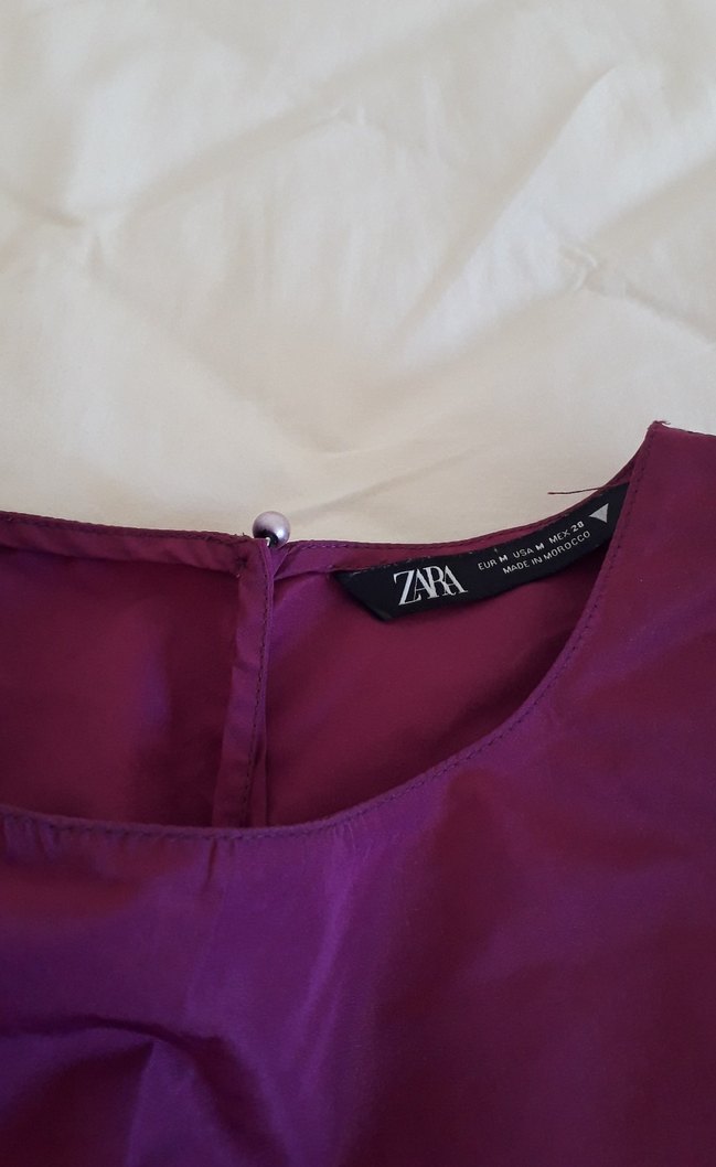 Mor Parlak Renkli Uzun Kollu Elbise - Görsel 3