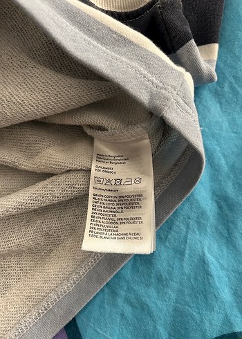 s Beden h&m basic çizgili polo yaka sweatshirt