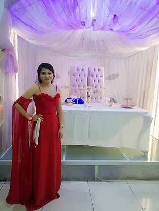 Kırmızı abiye - Görsel 5