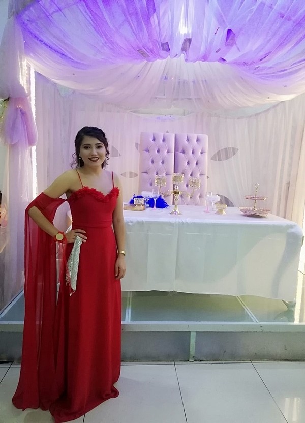 Kırmızı abiye - Görsel 5