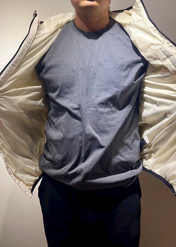 Pullandbear Beyaz Kapüşonlu Şişme Erkek #Mont - Görsel 4