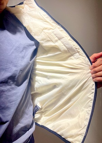 Pullandbear Beyaz Kapüşonlu Şişme Erkek #Mont - Görsel 6