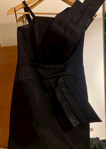 Siyah Mini  Kadın geçe Elbise - Görsel 8